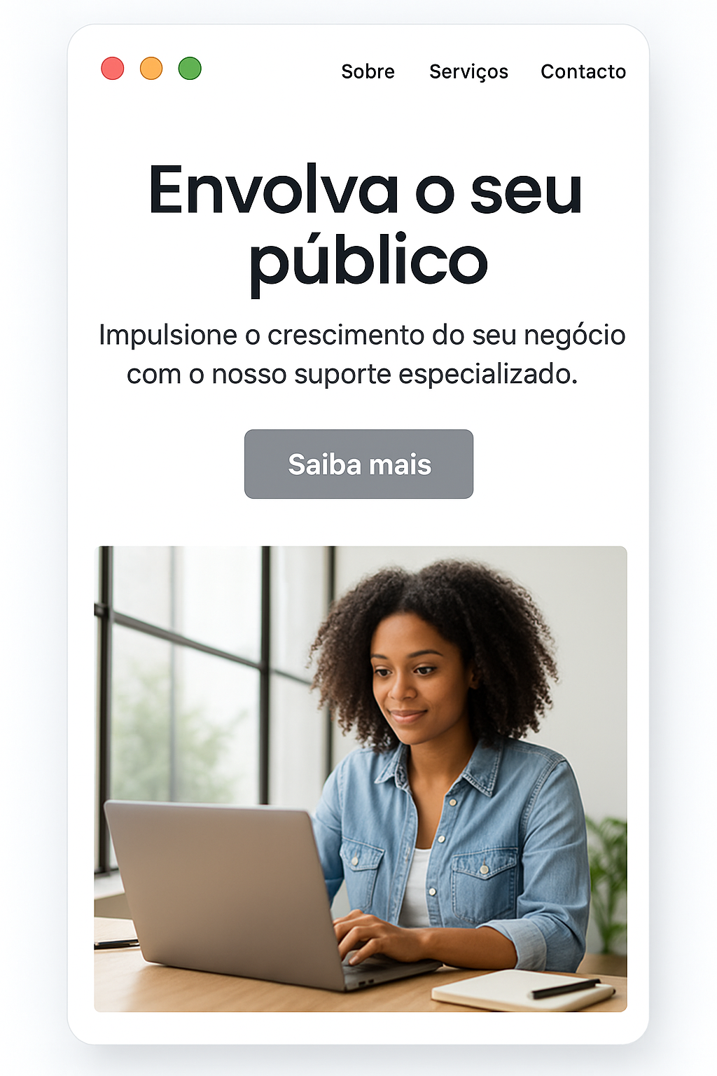 Exemplo de layout mobile